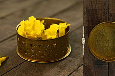 Ahar ✽ Brass ~ Flower Basket (4.2" x 4.2" x 2") ✽ 27