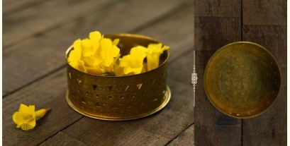 Ahar ✽ Brass ~ Flower Basket (4.2" x 4.2" x 2") ✽ 27