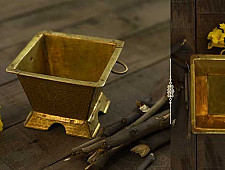 Ahar ✽ Brass ~ Havankund ( 5.8" x 5.8" x 4" Large )