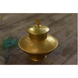 Ahar ✽ Brass ~ Kalash ( 8" x 7.5" x 7.5" )