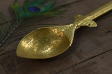 Ahar ✽ Brass ~ Kitchen Decor Wall Hanging Spoon (22" x 3.3" x 1" ) - A