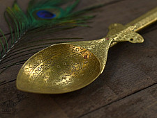 Ahar ✽ Brass ~ Kitchen Decor Wall Hanging Spoon (22" x 3.3" x 1" ) - A