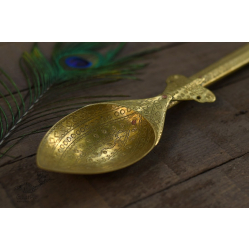 Ahar ✽ Brass ~ Kitchen Decor Wall Hanging Spoon (22" x 3.3" x 1" ) - A