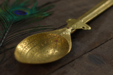 Ahar ✽ Brass ~ Kitchen Decor Wall Hanging Spoon (27" x 3.3" x 1") - B