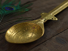 Ahar ✽ Brass ~ Kitchen Decor Wall Hanging Spoon (27" x 3.3" x 1") - B