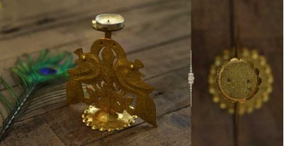 Ahar ✽ Brass ~ Peacock Candle Stand (5.5" x 5.5" x 3") ✽ 30
