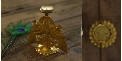 Ahar ✽ Brass ~ Peacock Candle Stand (5.5" x 5.5" x 3") ✽ 30