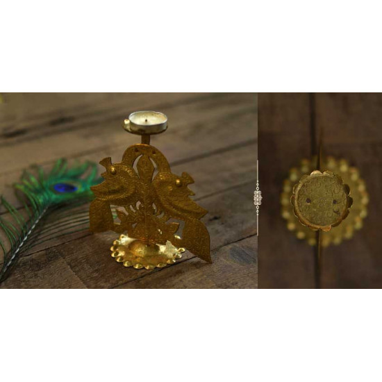 brass Peacock candle stand