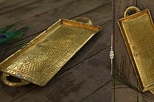 Ahar ✽ Brass ~ Serving Tray  (14" x 5 x 0.7" )