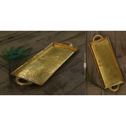 Ahar ✽ Brass ~ Serving Tray  (14" x 5 x 0.7" )