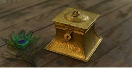 Ahar ✽ Brass ~ Square Dabro ( 6.5" x 6.5 x 5.5" Storage Box ) -  4