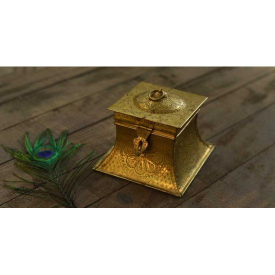 handmade brass masala box