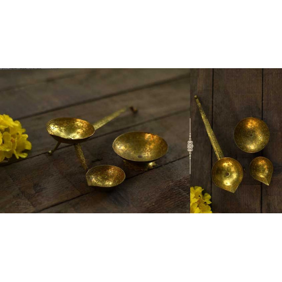 online buy five diya - pure brass