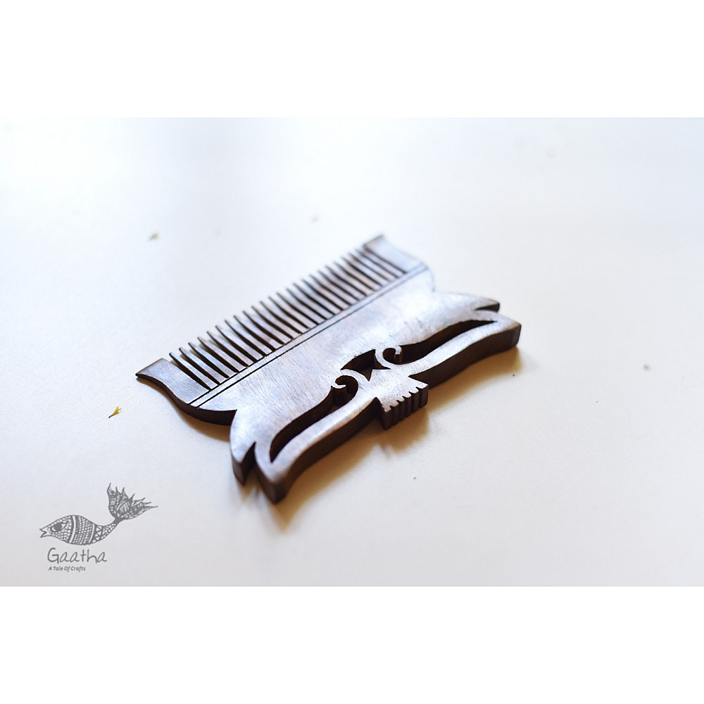 Buy Traditional indian Wooden Designer Comb | wooden handcrafted