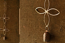 Jingles & Carrolls ~ Kutch Metal Hanging Bell - Flowers with One Bell