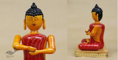 Etikoppaka ♡ Wooden Toy ♡ Buddha (  24 x14 cm )