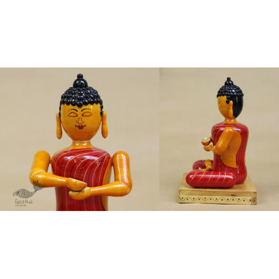 Etikoppaka ♡ Wooden Toy ♡ Buddha (  24 x14 cm )