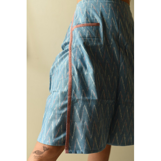 shop Ikat Handloom Cotton Designer Wrap Around Short Skirt