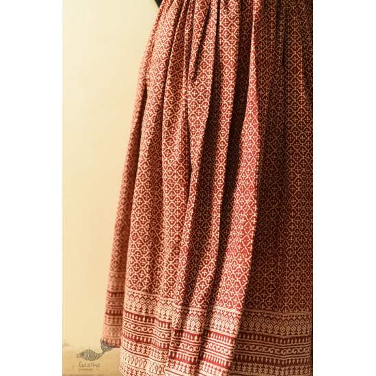 shop Jawariya Block Printed Long Skirt / Ghagra - Red