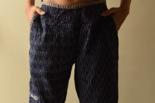 Ikat Handloom Cotton Blue Trouser / Pant For Girl