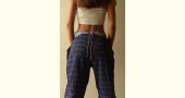 shop Ikat Handloom Cotton Blue Trouser / Pant For Girl