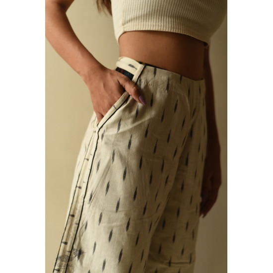 shop Ikat Handloom Cotton Short Palazzo - Off White