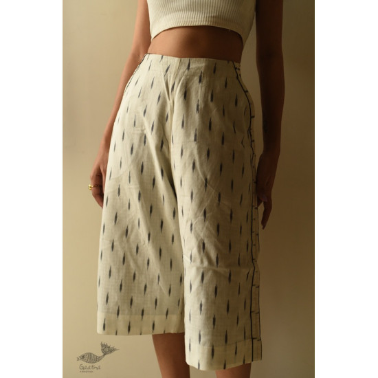 shop Ikat Handloom Cotton Short Palazzo - Off White