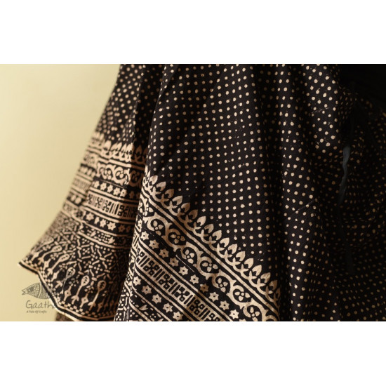 shop Jawariya Block Printed Long Skirt / Ghagra - black