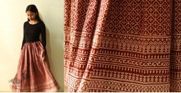 Flowers in a River | Jawariya Block Printed Long Skirt / Ghagra - Red