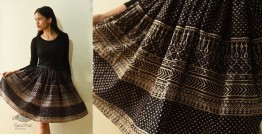 Flowers in a River | Jawariya Block Printed Short Skirt - Black