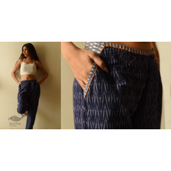 Ikat Handloom Cotton Blue Trouser / Pant For Girl