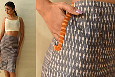 Ikat Handloom Cotton Designer Bodycon Skirt