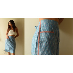 Ikat Handloom Cotton Designer Wrap Around Short Skirt