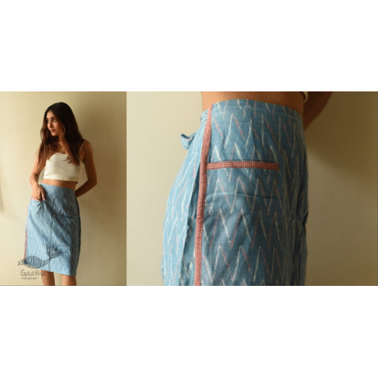 shop Ikat Handloom Cotton Designer Wrap Around Short Skirt