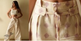 new | Ikat Handloom Cotton Palazzo - Off White