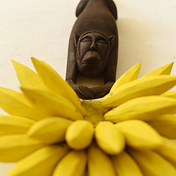 Handmade Wooden Wall Hanging - Monkey & Bananas