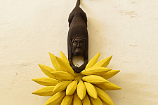 Handmade Wooden Wall Hanging - Monkey & Bananas