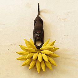 Handmade Wooden Wall Hanging - Monkey & Bananas