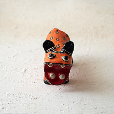 Madhuban . मधुबन ❁ Madhubani Hand Painted Paper Mache ~ Tiger (Orange)