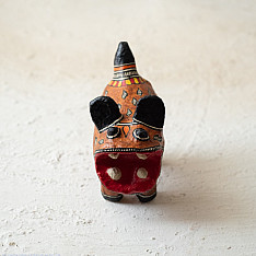 Madhuban . मधुबन ❁ Madhubani Hand Painted Paper Mache ~ Tiger (Brown)