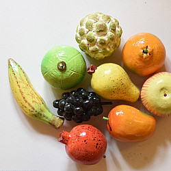 Nirmal Wooden Toy -  Miniature Set of Fruits ( Set of Nine )