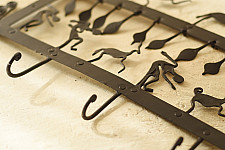 Ahou | Wrought Iron ~ Leaf & Deer Lamp Holder Hanging 