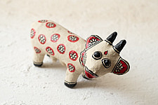 Madhuban . मधुबन ❁ Madhubani Hand Painted Paper Mache ~ A Cow