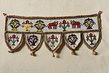 Prachin . प्राचीन | Handmade Bead Work ~ Old Latkan Hanging - Cow