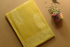 Indigenous Impressions ❣ Bagru Block Printed Cotton Yellow Saree