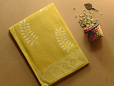 Indigenous Impressions ❣ Bagru Block Printed Cotton Yellow Saree