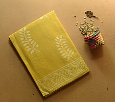 Indigenous Impressions ❣ Bagru Block Printed Cotton Yellow Saree