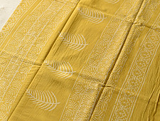 Indigenous Impressions ❣ Bagru Block Printed Cotton Yellow Saree
