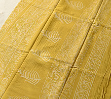Indigenous Impressions ❣ Bagru Block Printed Cotton Yellow Saree