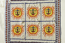 Prachin . प्राचीन  ❂ Saurashtra Bead Work - Old & Antique Wall Hanging / Chakda - Sun Motif